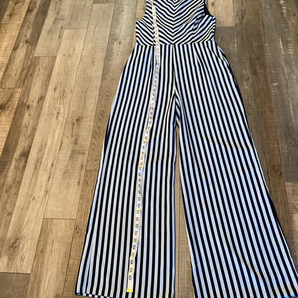 Charles Henry stripe tie shoulder jumpsuit navy size L - Picture 7 of 11